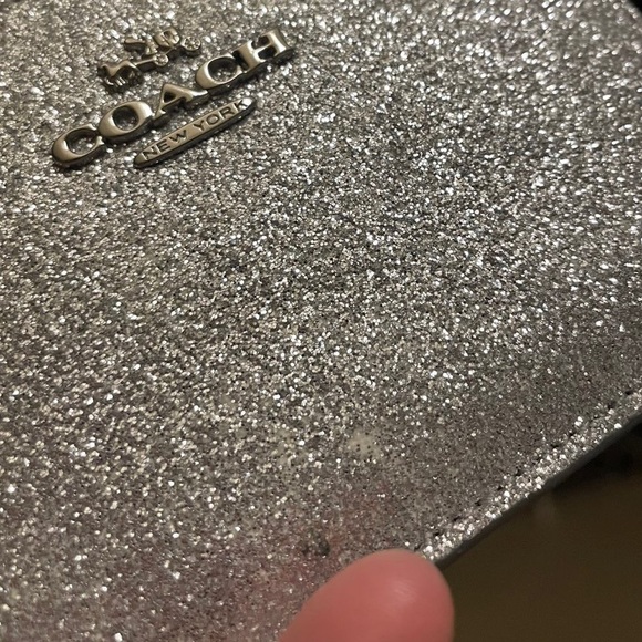 Coach Silver Glitter Card Holder Wallet - Picture 4 of 11